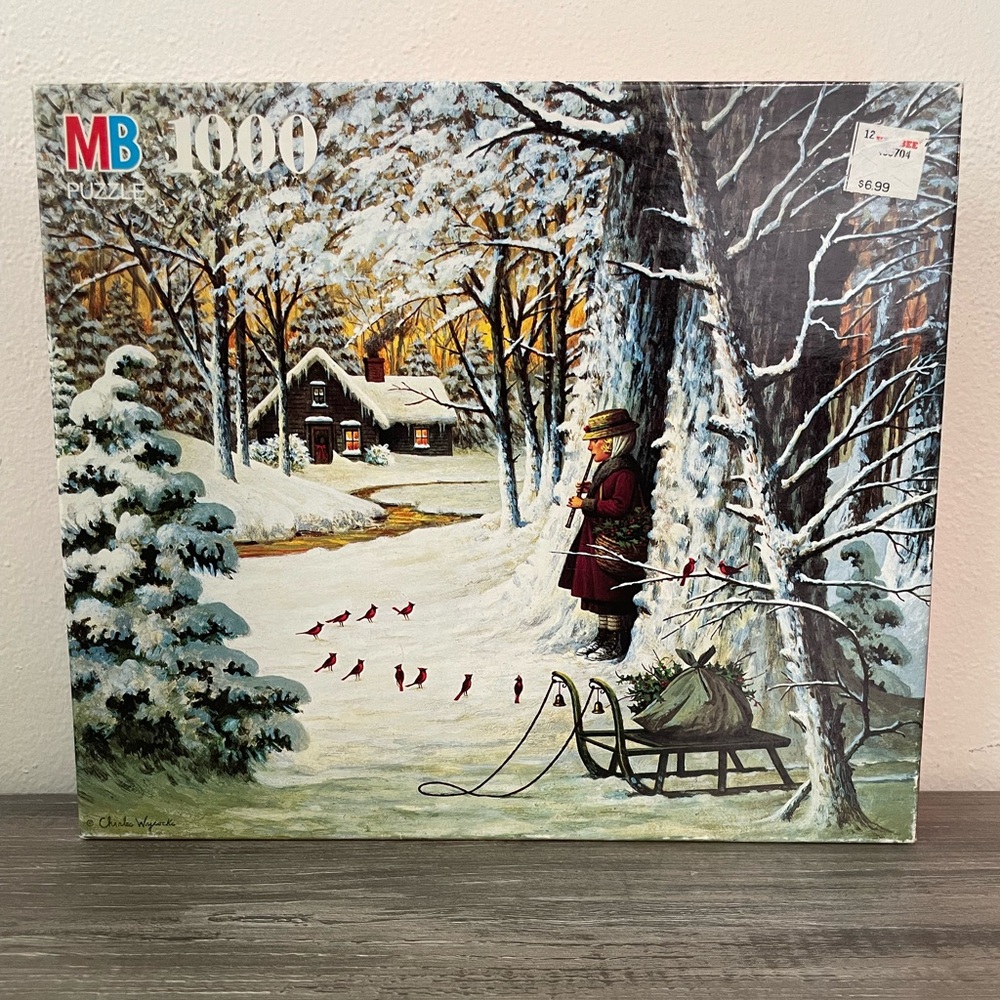 Vintage 1992 Milton Bradley Charles Wysocki Cardinal Christmas 1000 Piece Puzzle